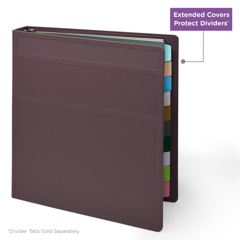 Carstens 1-Inch Heavy Duty 3-Ring Binder - Side Opening, Plum, Durable Plastic, Precision No-Gap Rings, Waterproof Cover, No Pockets, Holds 125 US Letter Sheets, BPA-Free, Made in USA (8712-3R) - Image 5